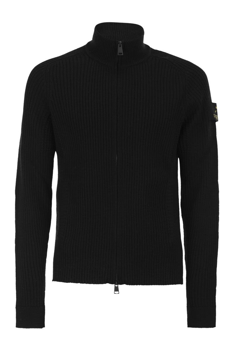 PREMIATA Men's Water-Resistant Wool Cardigan with Zip