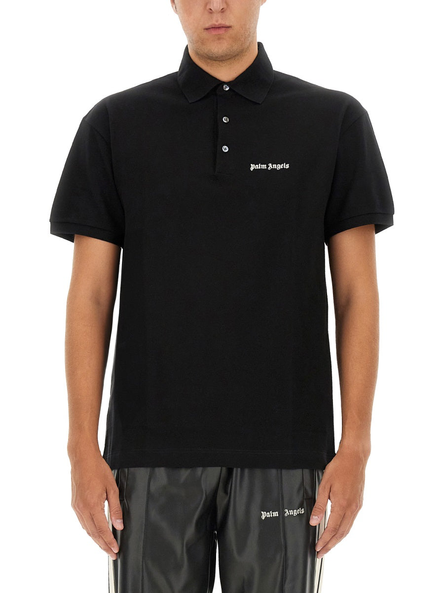 PALM ANGELS Men's Logo Polo Shirt - Size L