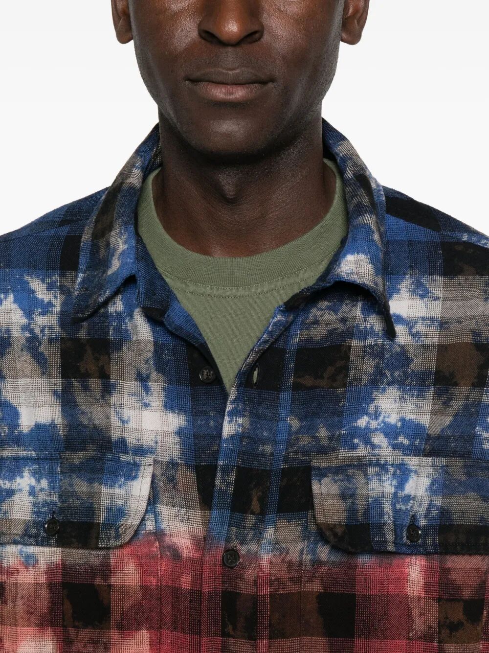 PALM ANGELS Curved Logo Check Long Sleeve Shirt