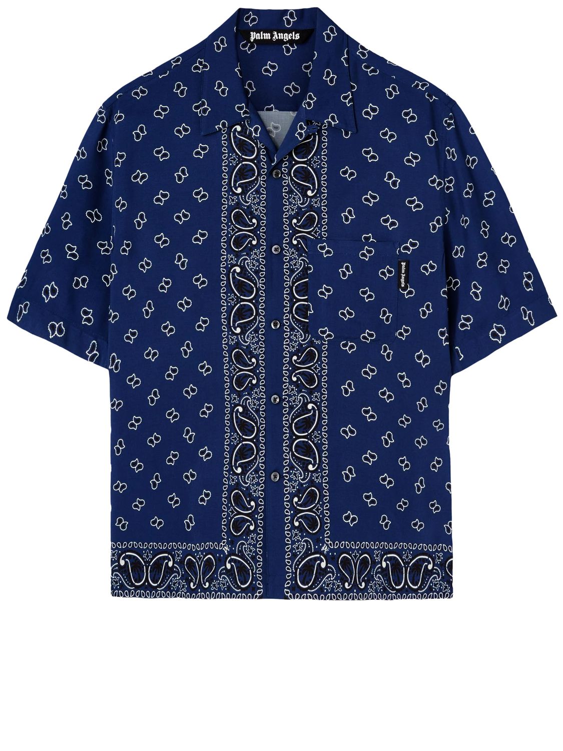 PALM ANGELS Printed Short Sleeved Shirt - Paisley Motif