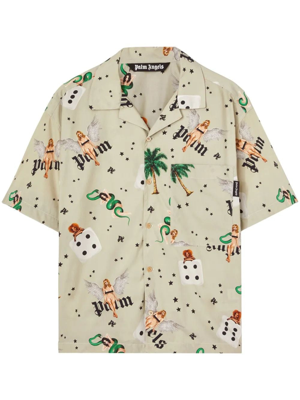 PALM ANGELS Pin Up Bowling Shirt SS