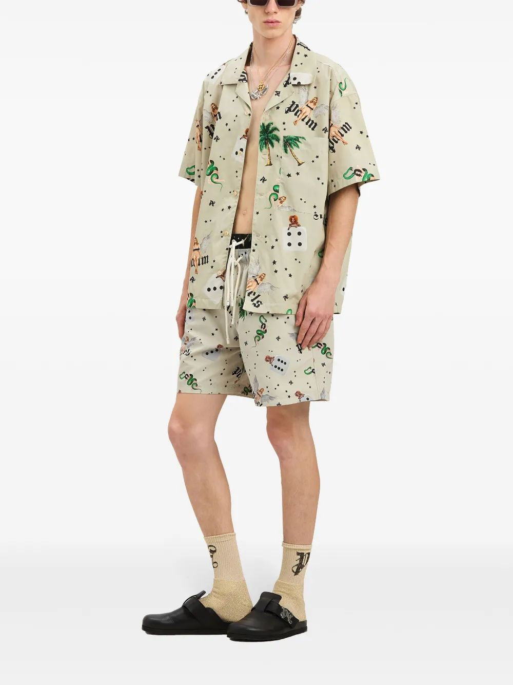 PALM ANGELS Pin Up Bowling Shirt SS