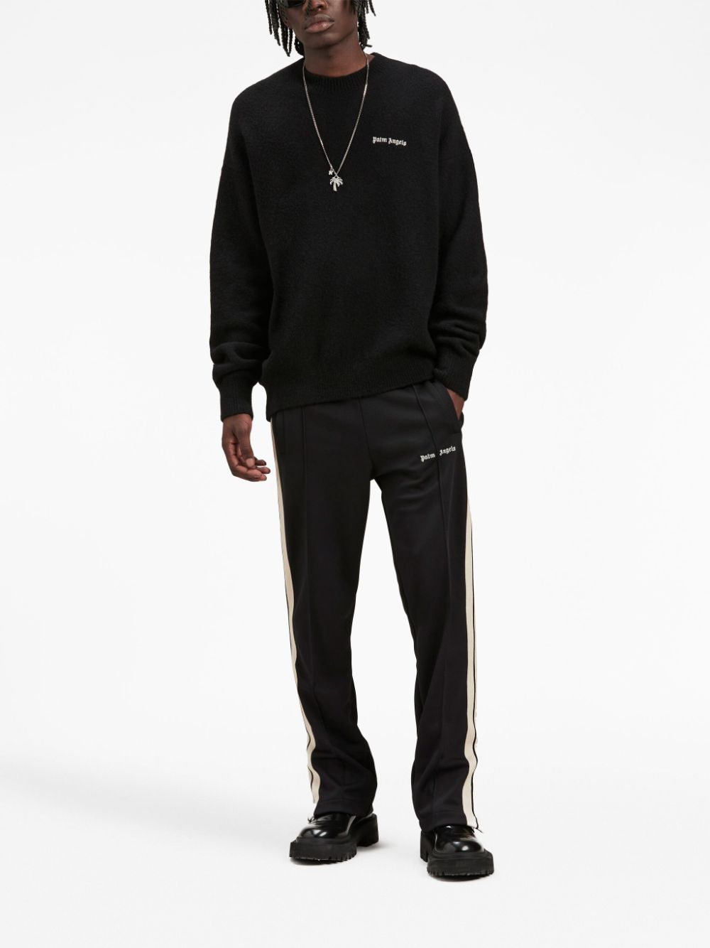 PALM ANGELS Basic Logo Knit Sweater for Men