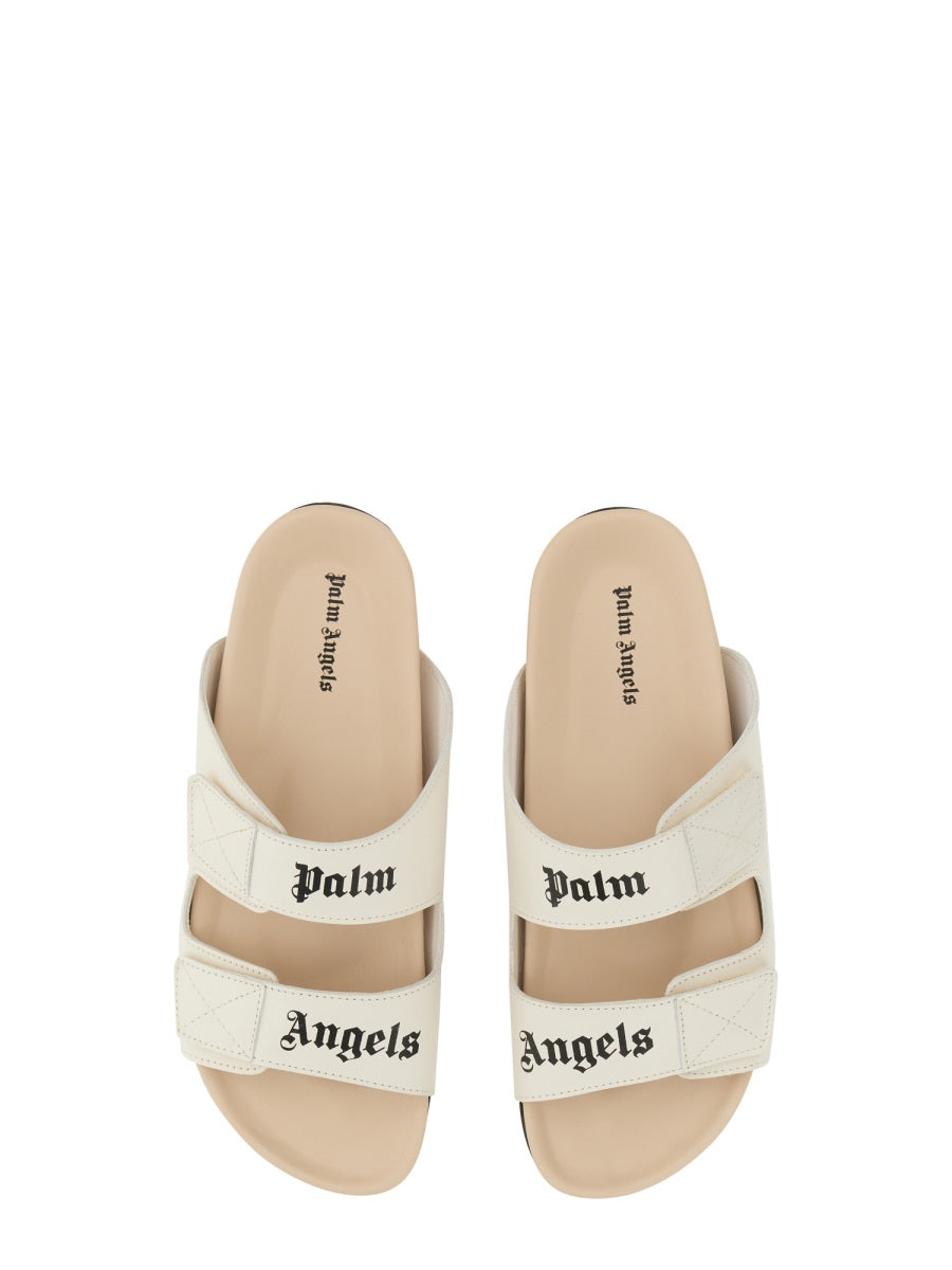 PALM ANGELS Logo Sandals for Men with Rubber Sole - 2 CM Height