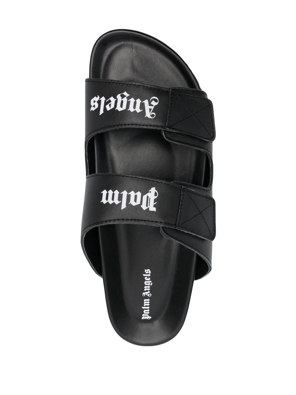 PALM ANGELS Leather Slide Sandals with Logo