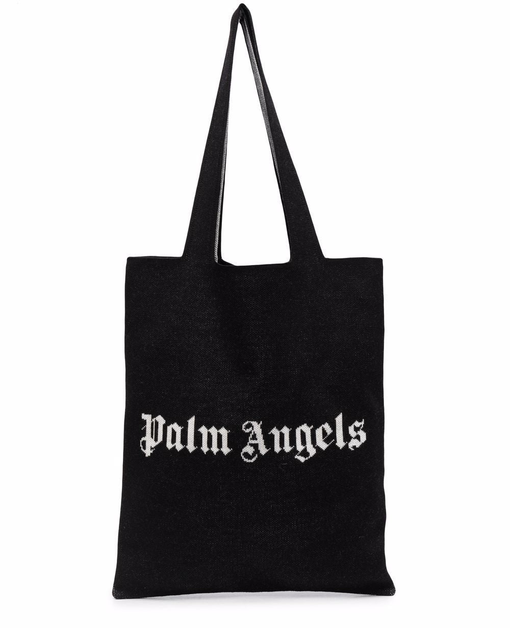 PALM ANGELS Knit Shopper Logo Tote Handbag 40x34 CM