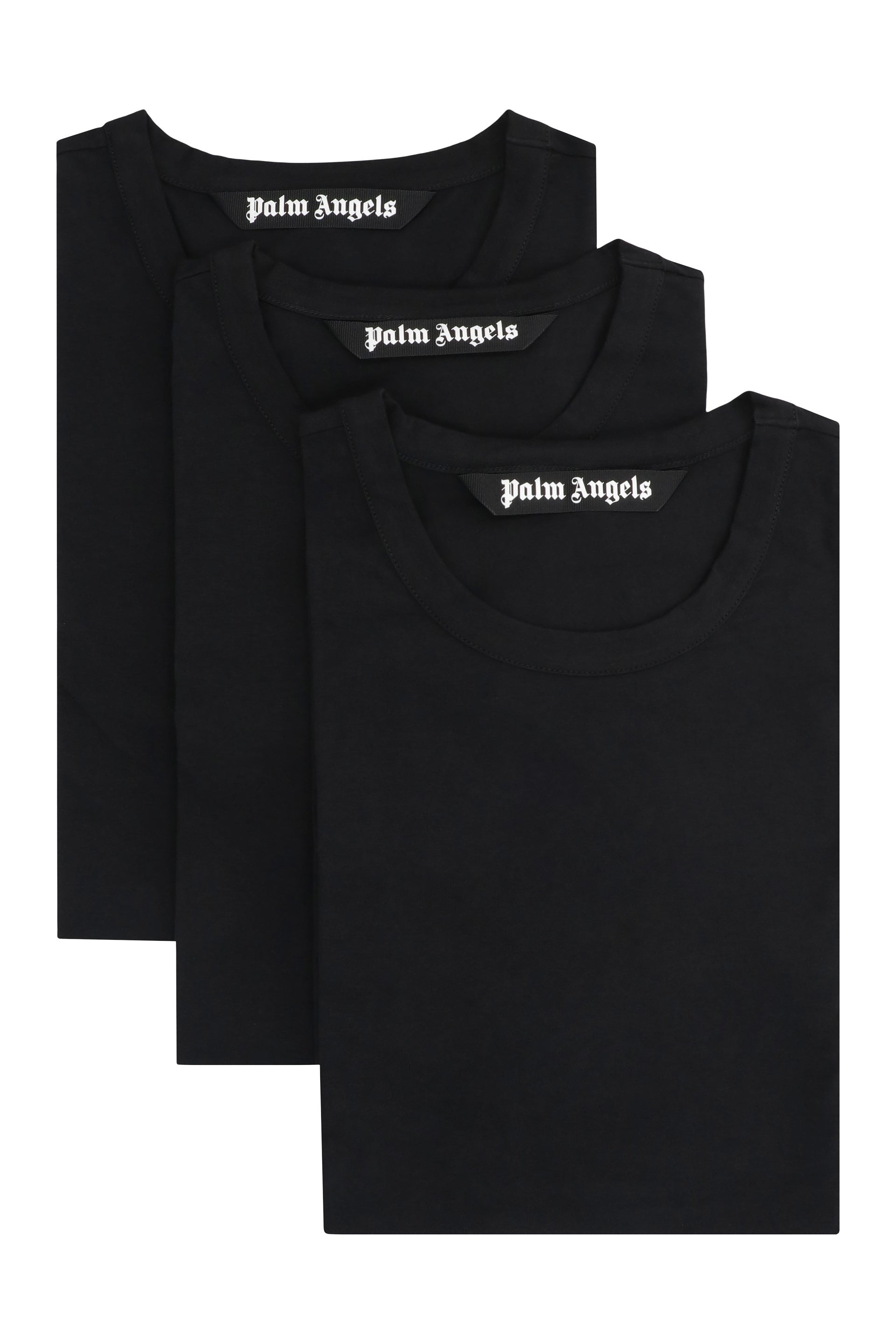 PALM ANGELS Set of Three Crew Neck T-Shirts in Cotton for Men