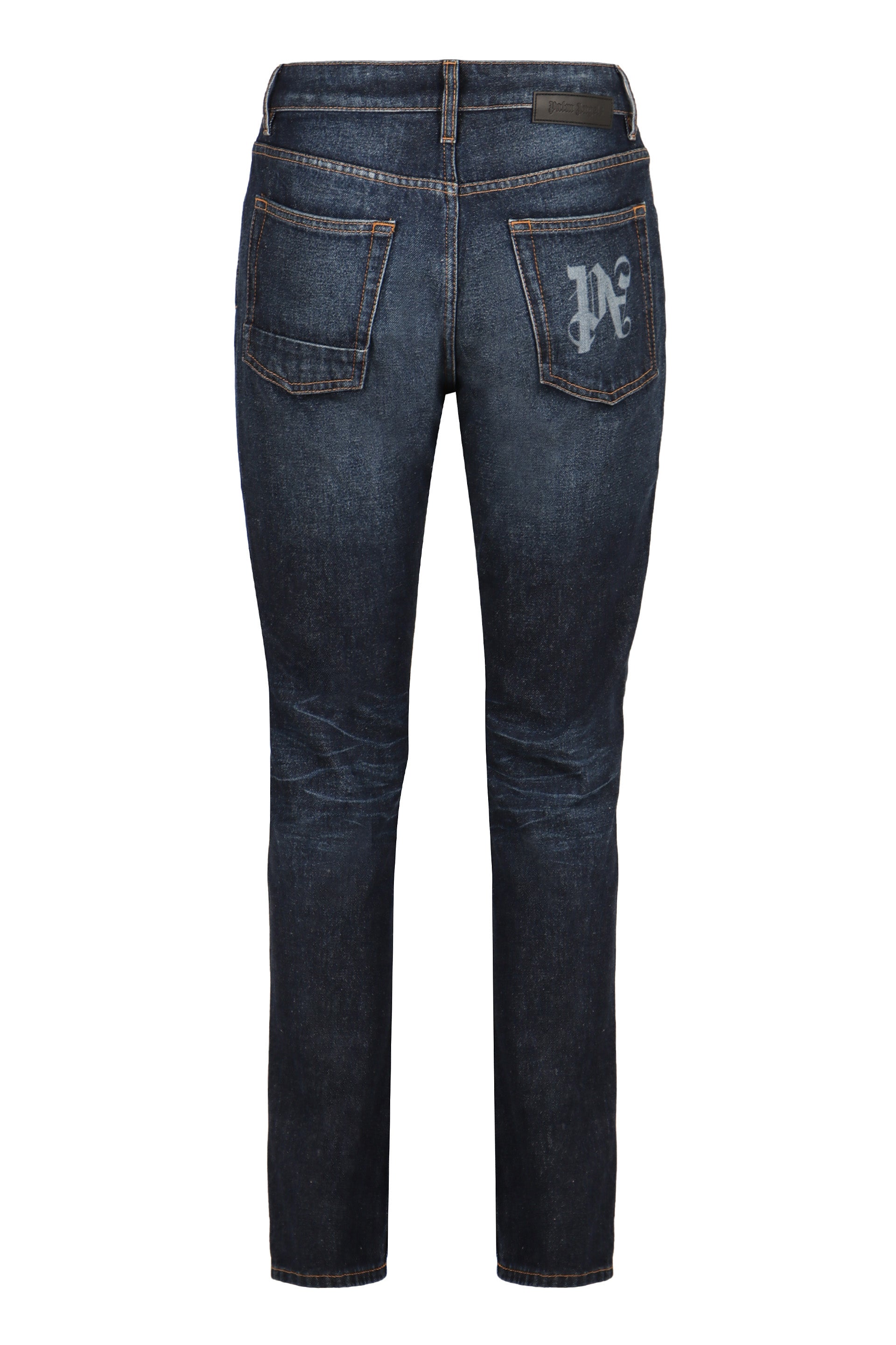 PALM ANGELS Stretch Cotton Jeans with Metal Rivets - FW24