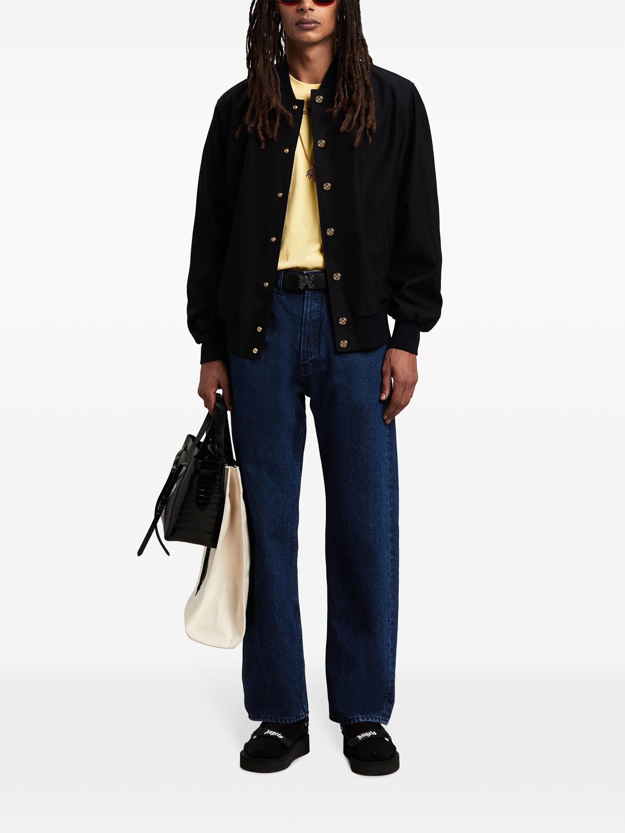 PALM ANGELS Loose Fit Jeans with Logo for Men