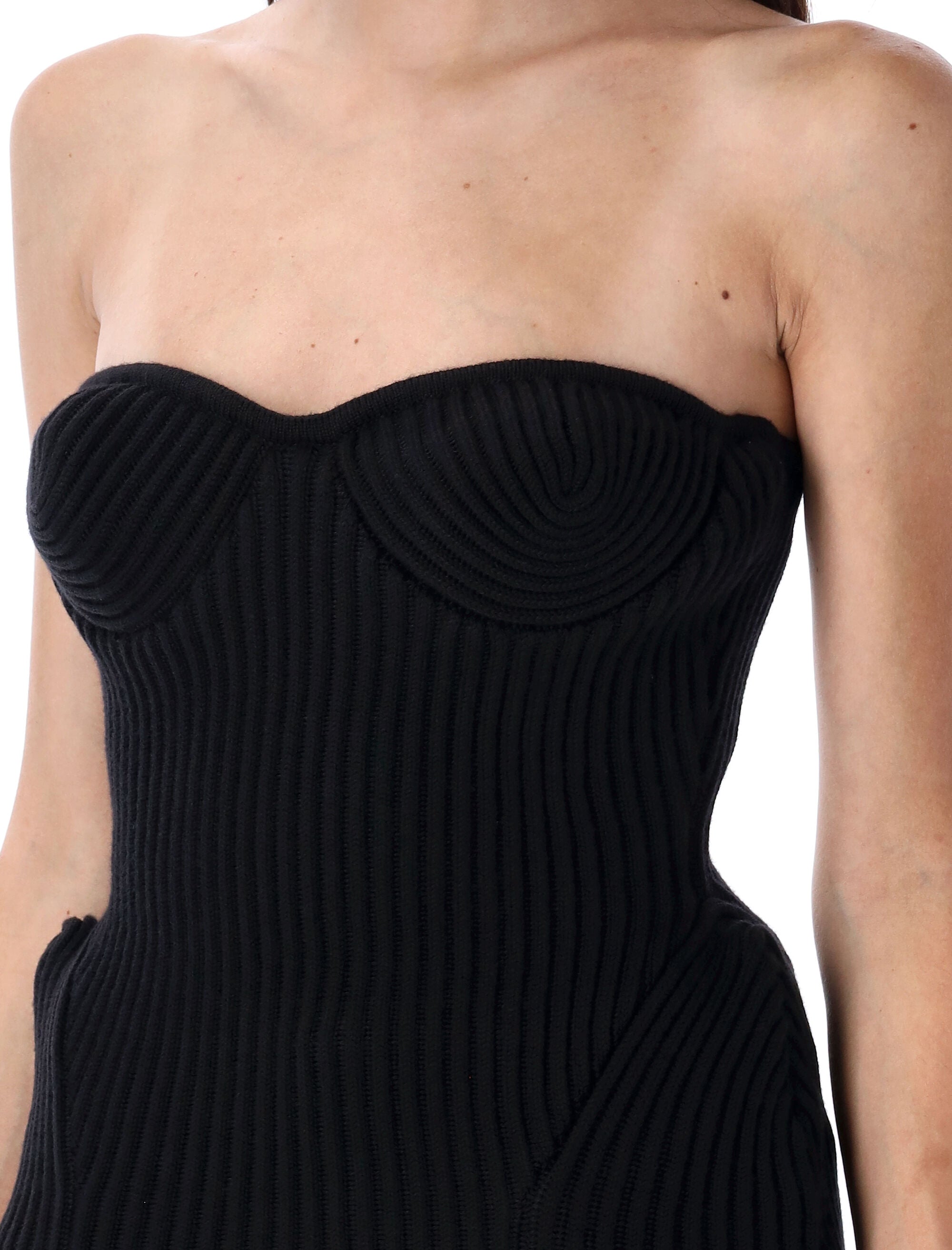 JEAN PAUL GAULTIER Knit Bustier Top - Sleeveless Shaped Silhouette (Size S)