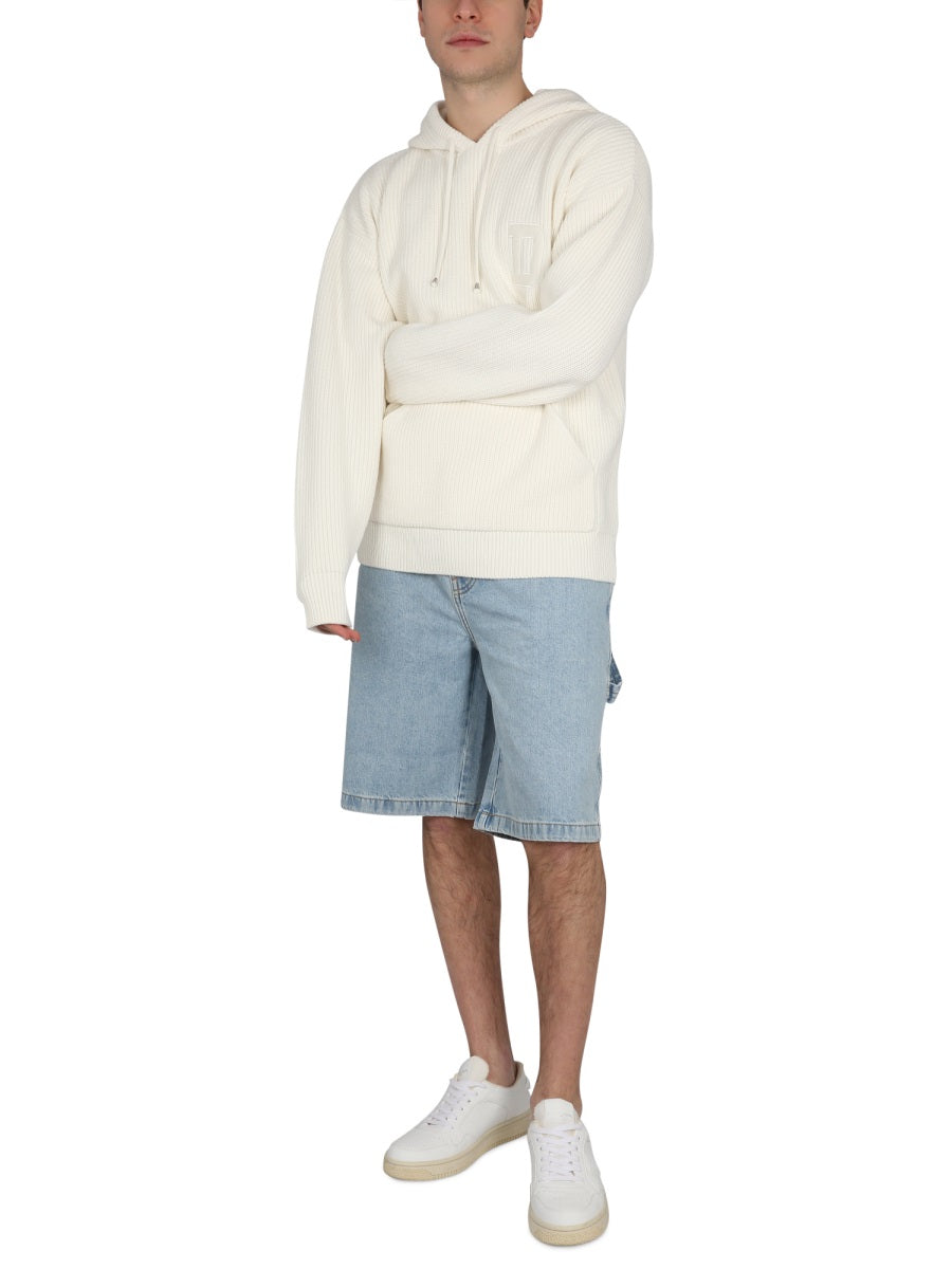 DRÔLE DE MONSIEUR Men's Hooded Shirt with Drawstring
