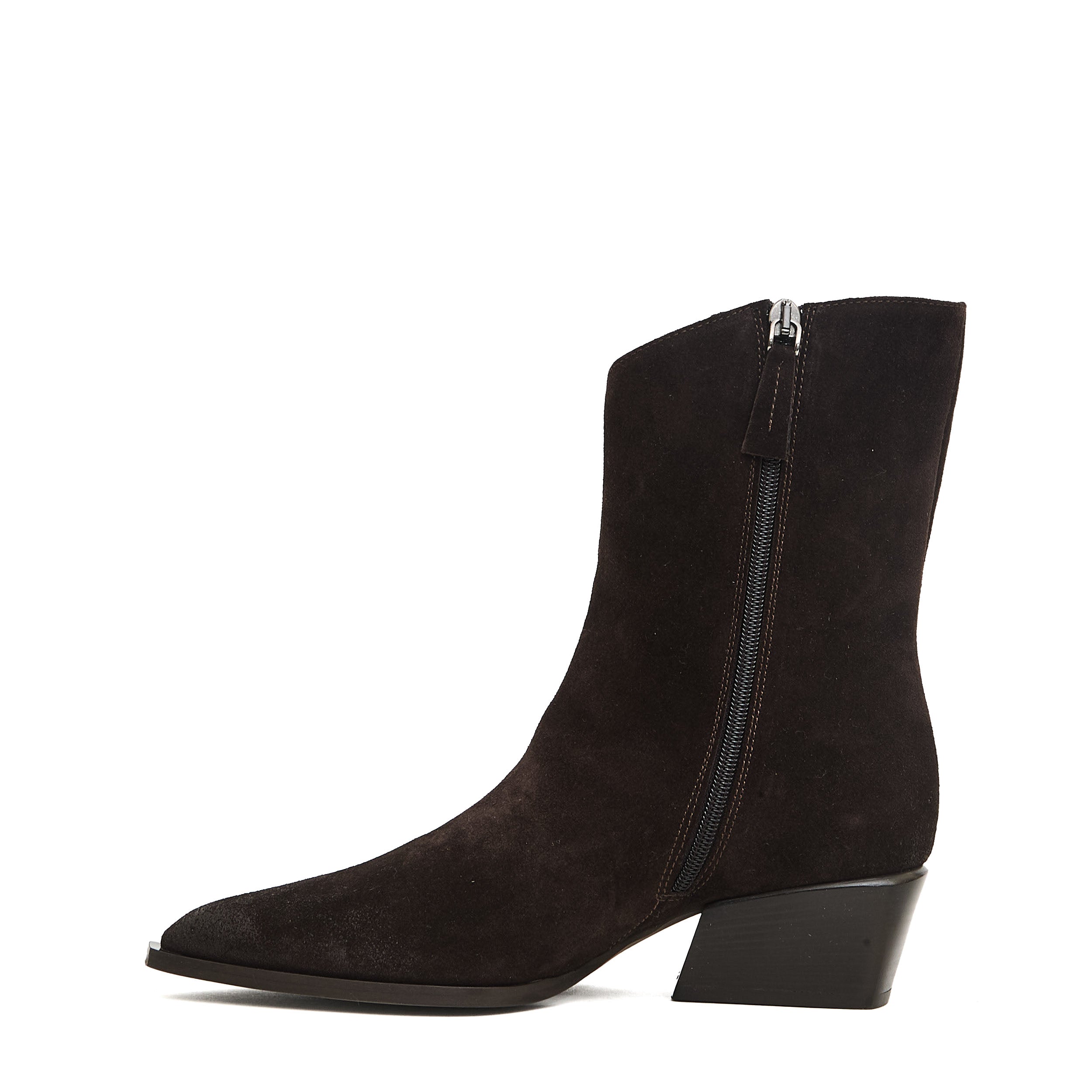 POEVE Stylish Zip Closure Ankle Boots with 30 mm Heel