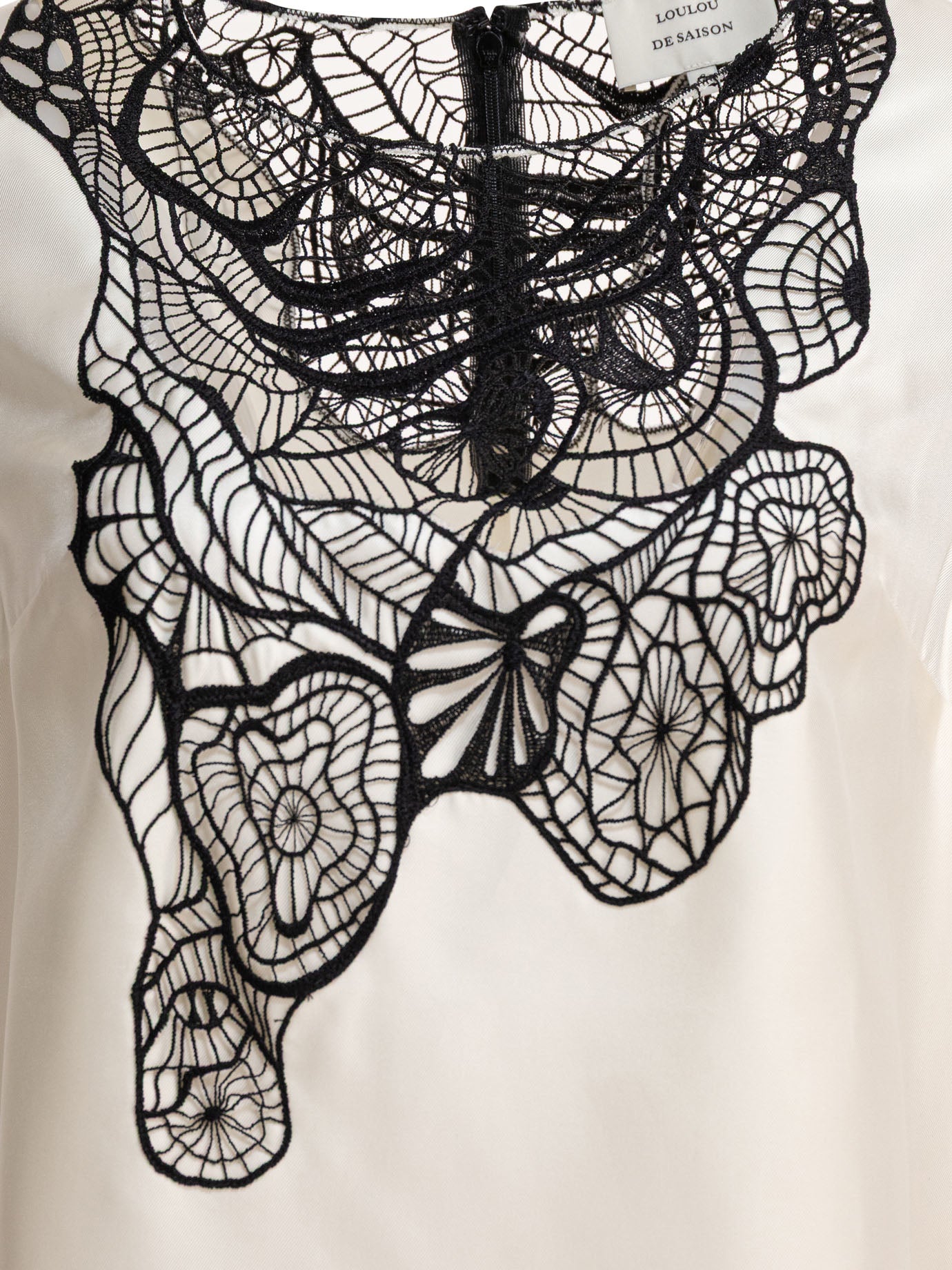 LOULOU DE SAISON Mini Silk Sleeveless Lace Top