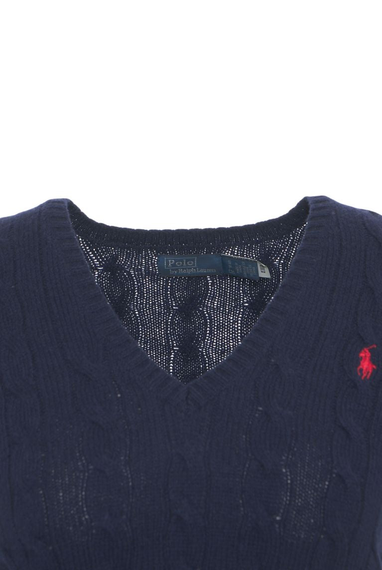 POLO RALPH LAUREN V-Neck Cable-Knit Pullover Sweater for Women