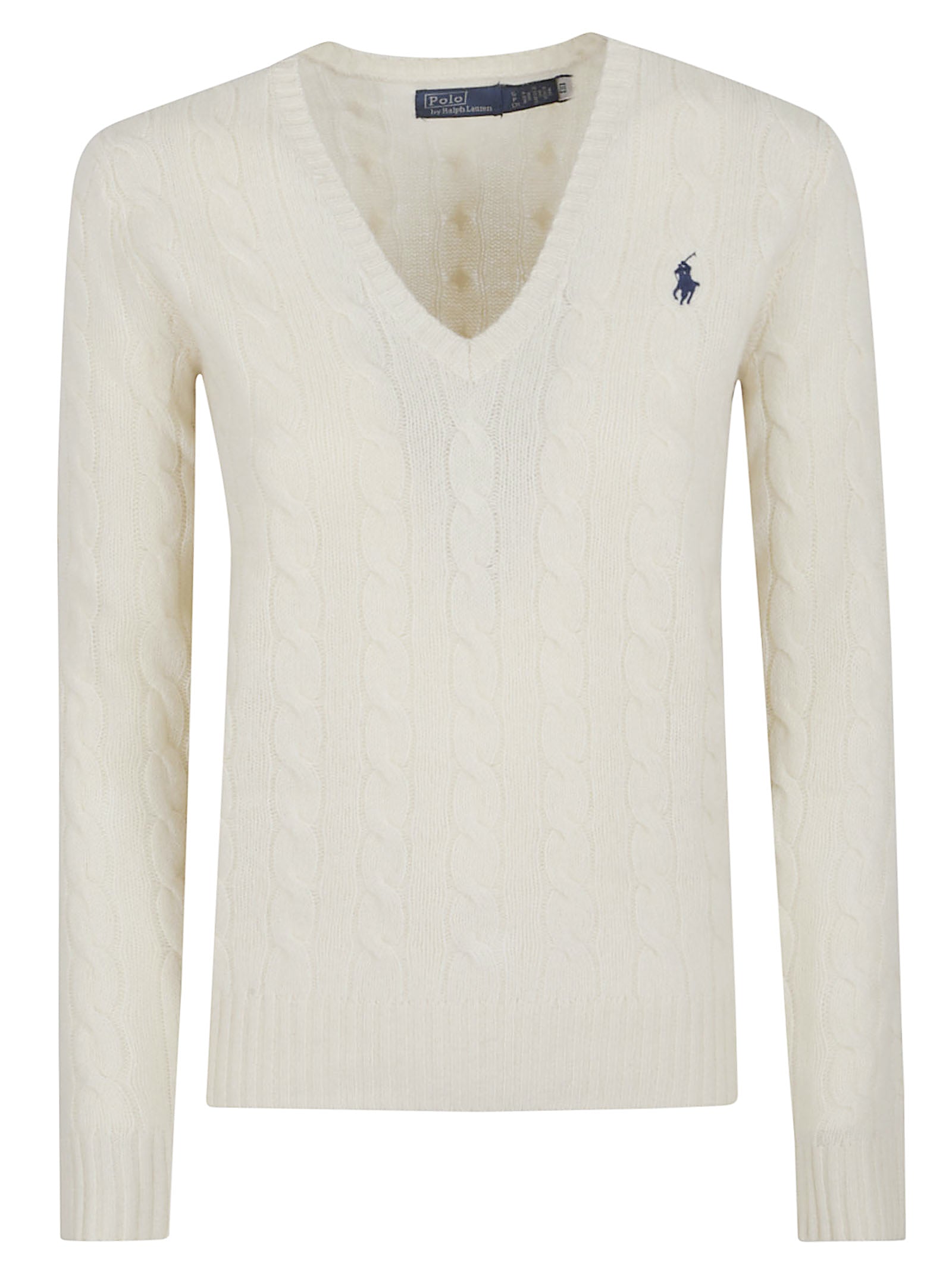 POLO RALPH LAUREN Cable-Knit V-Neck Sweater for Women - FW25