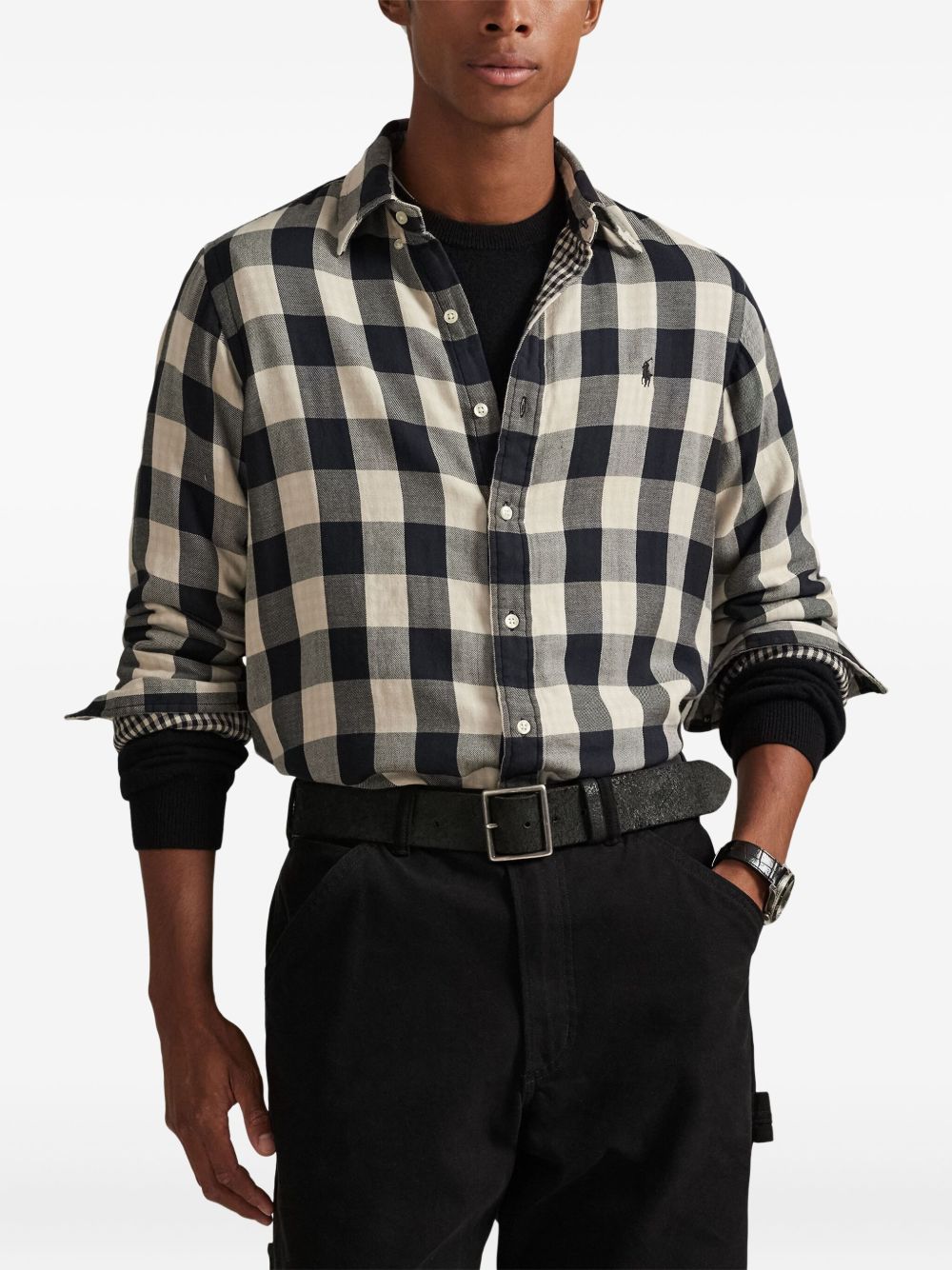 POLO RALPH LAUREN Classic Check Pattern Polo Shirt for Men