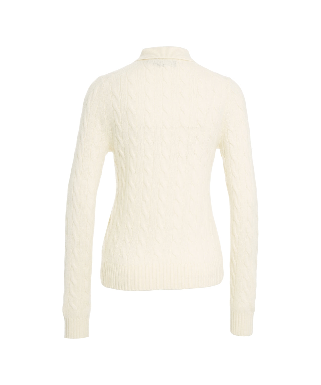 POLO RALPH LAUREN Cable-Knit Polo Sweater with Embroidered Logo