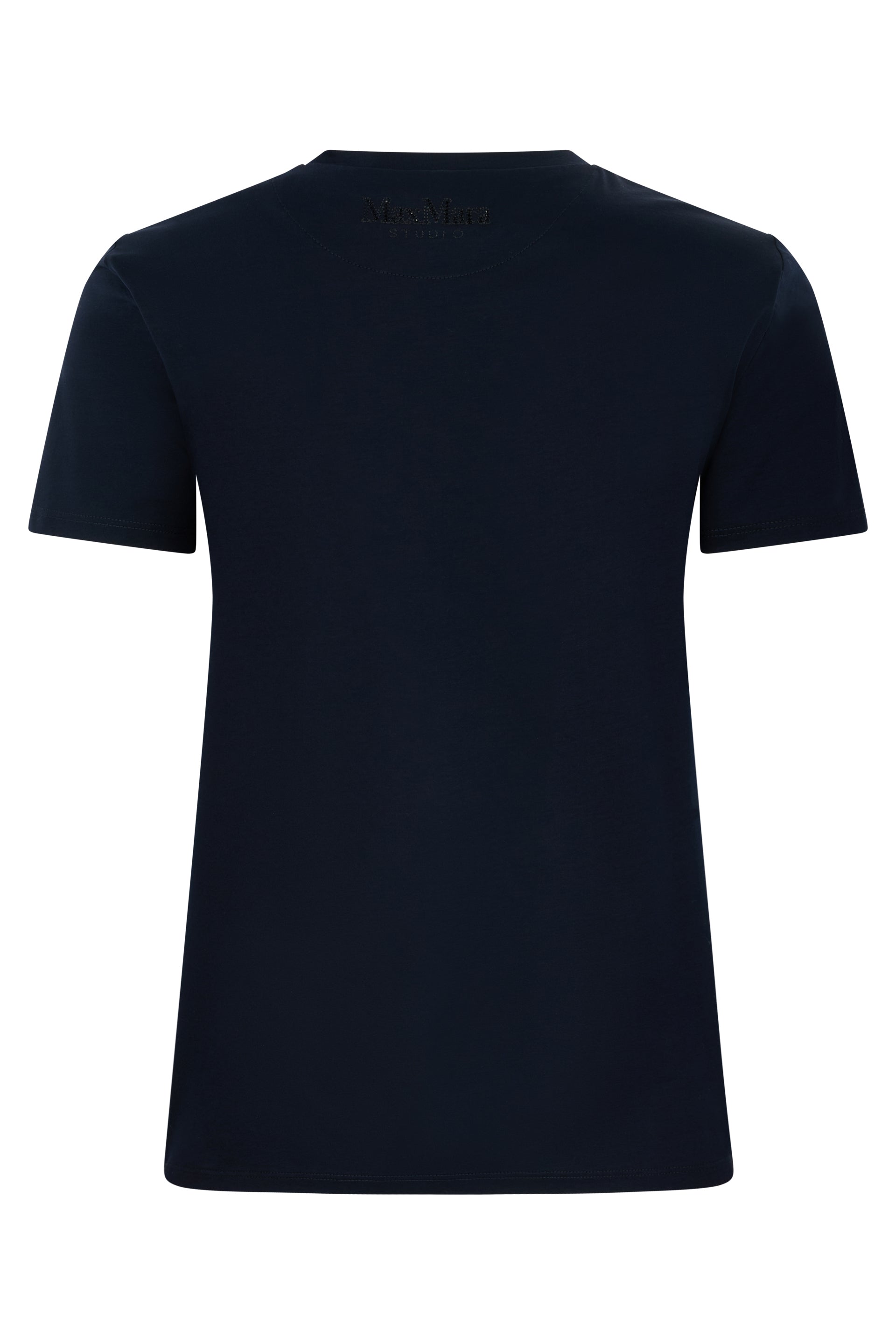 MAX MARA STUDIO Cotton Crew-Neck T-Shirt with Jewel Decorations