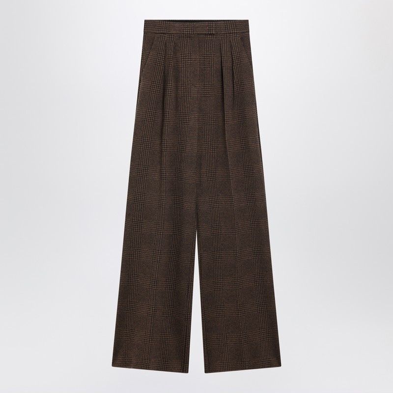 MAX MARA Wide Leg Prince of Wales Trousers