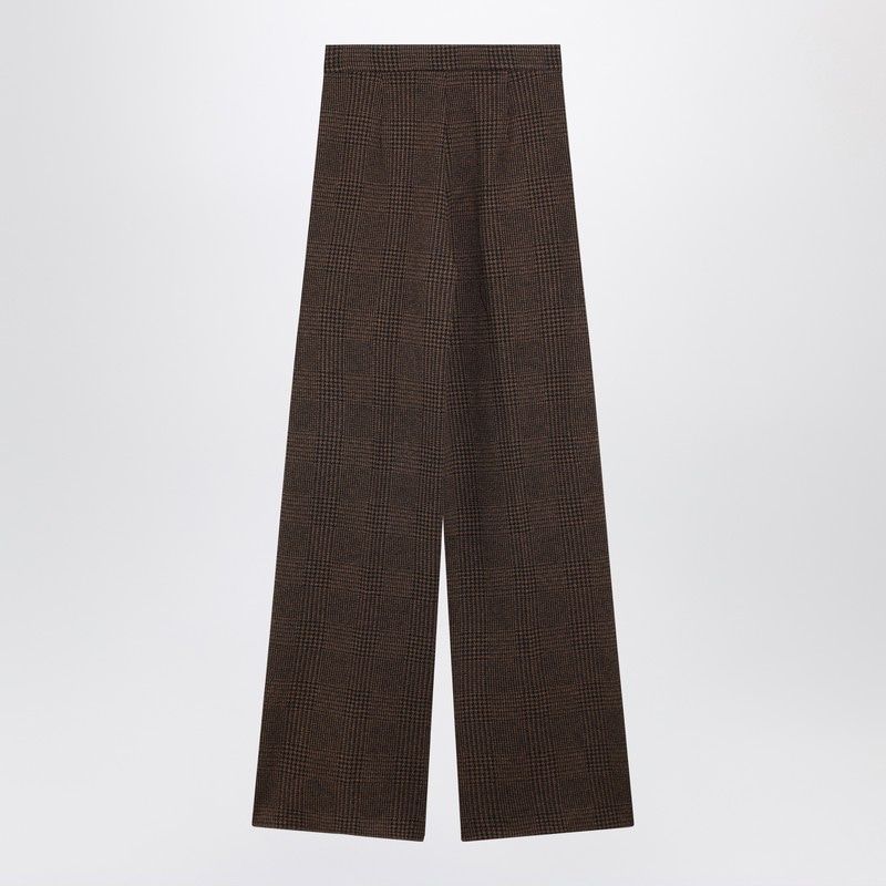 MAX MARA Wide Leg Prince of Wales Trousers