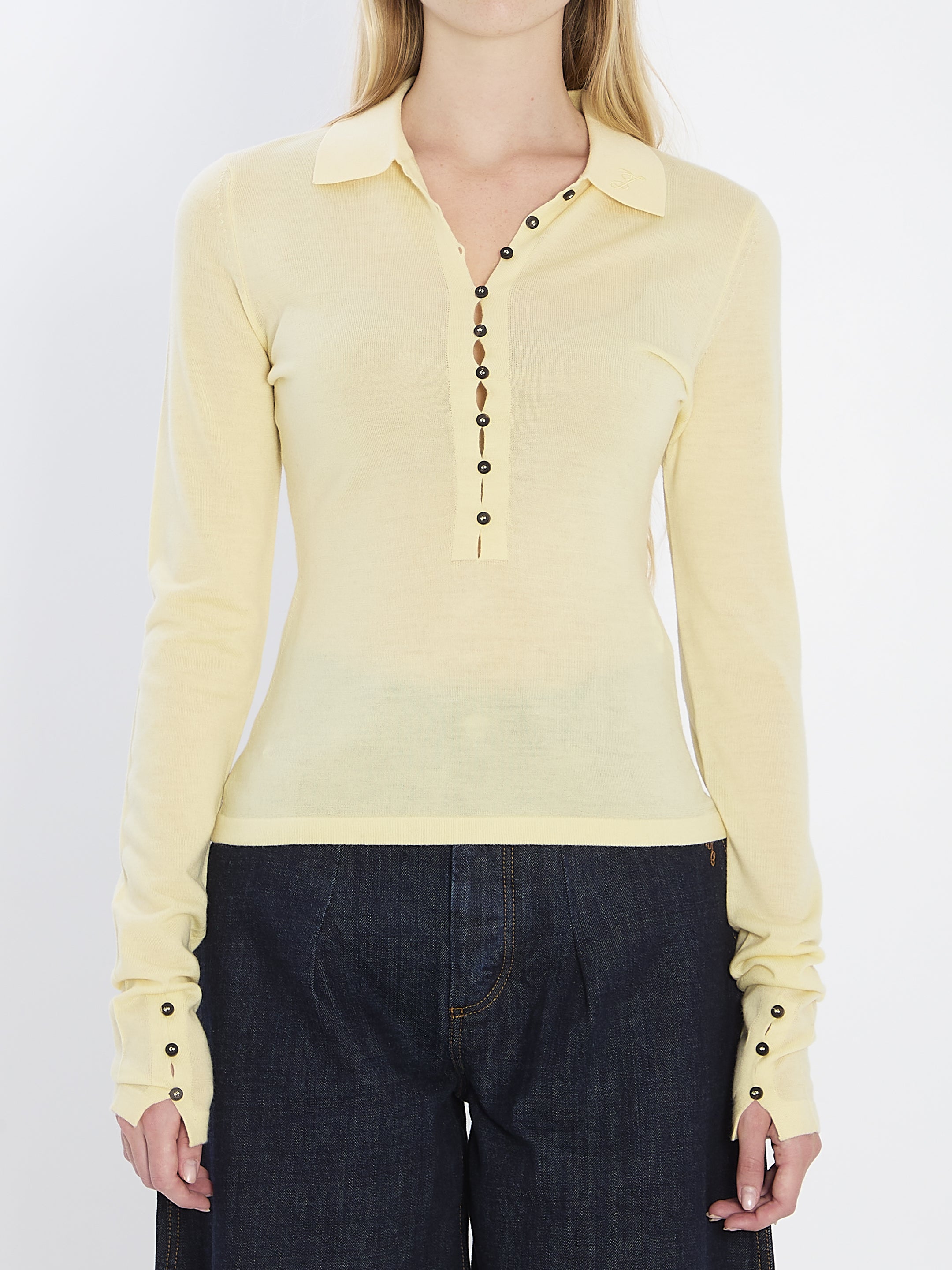 JACQUEMUS Fine Merino Wool Knit Shirt - Slim Fit
