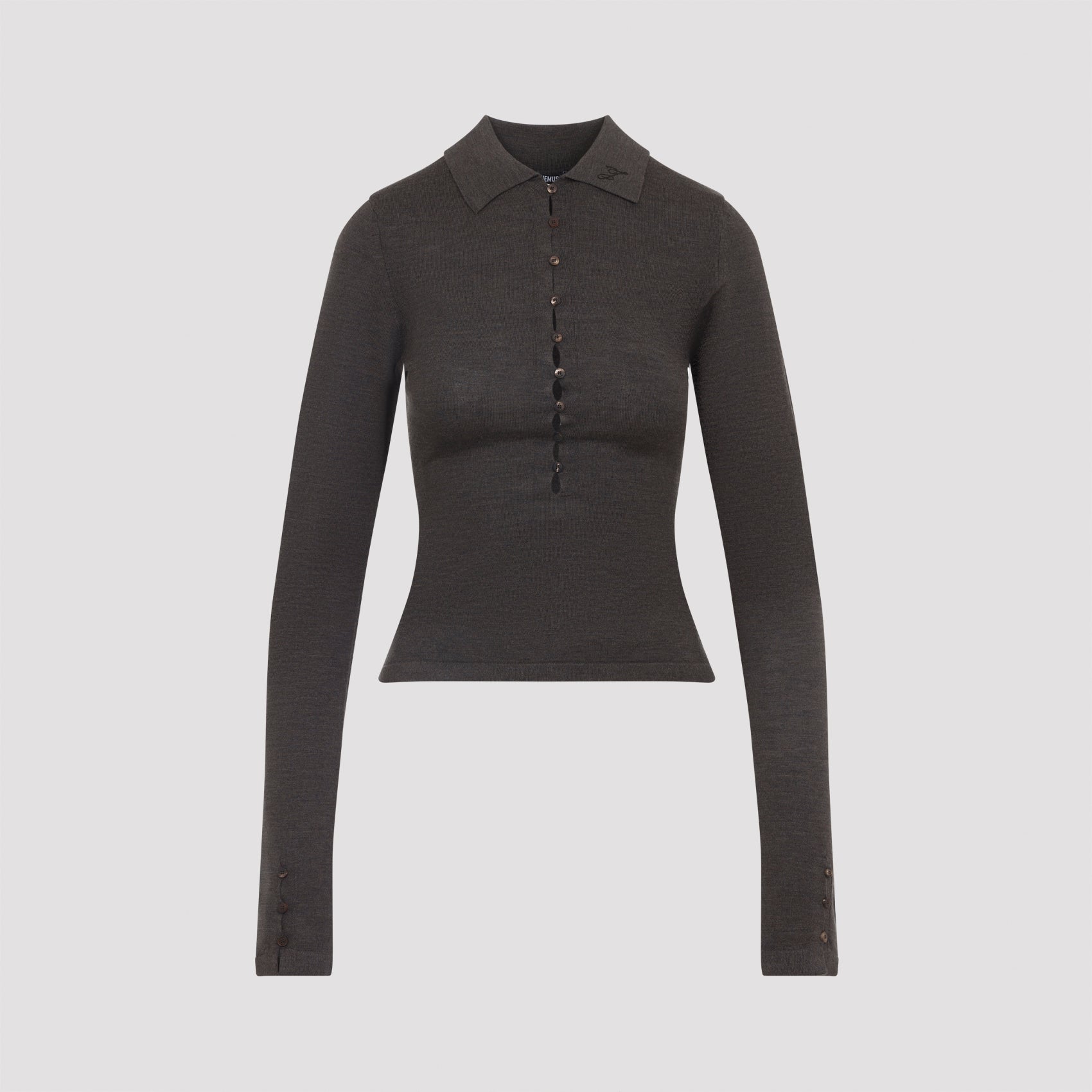 JACQUEMUS Fine Merino Wool Knit Shirt - Slim Fit Size 36