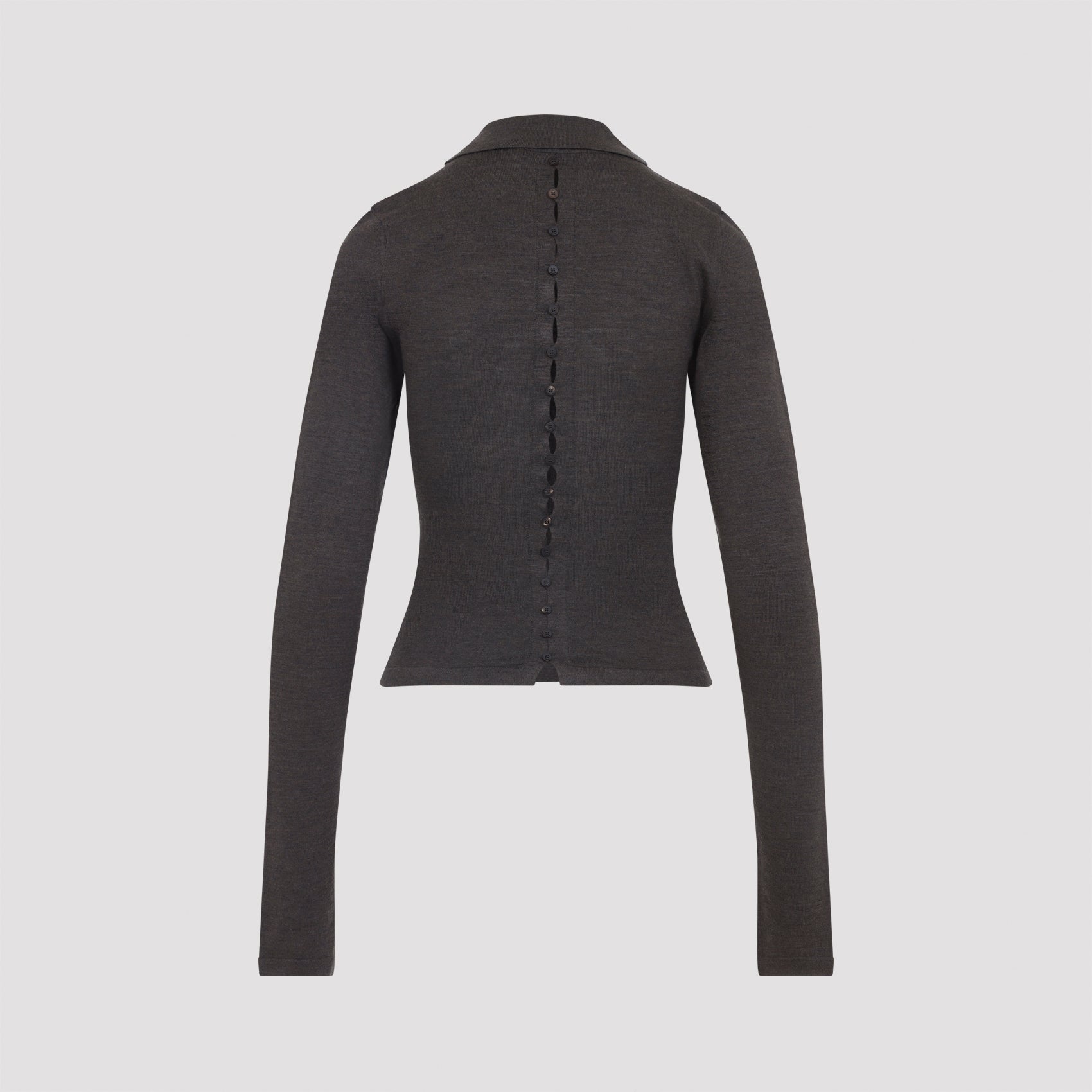 JACQUEMUS Fine Merino Wool Knit Shirt - Slim Fit Size 36