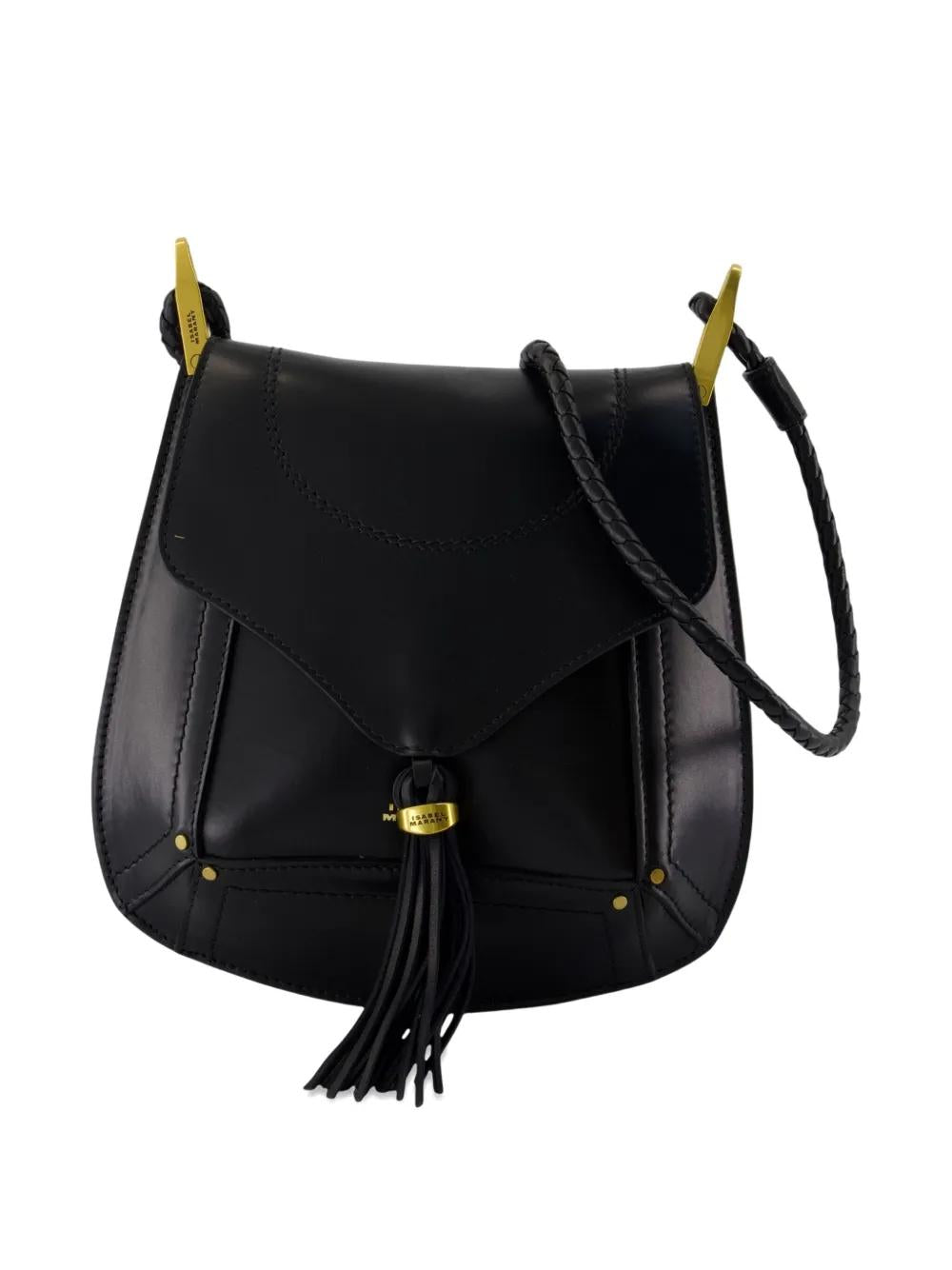 ISABEL MARANT Mini Crossbody Handbag with Tassel Details in Calfskin