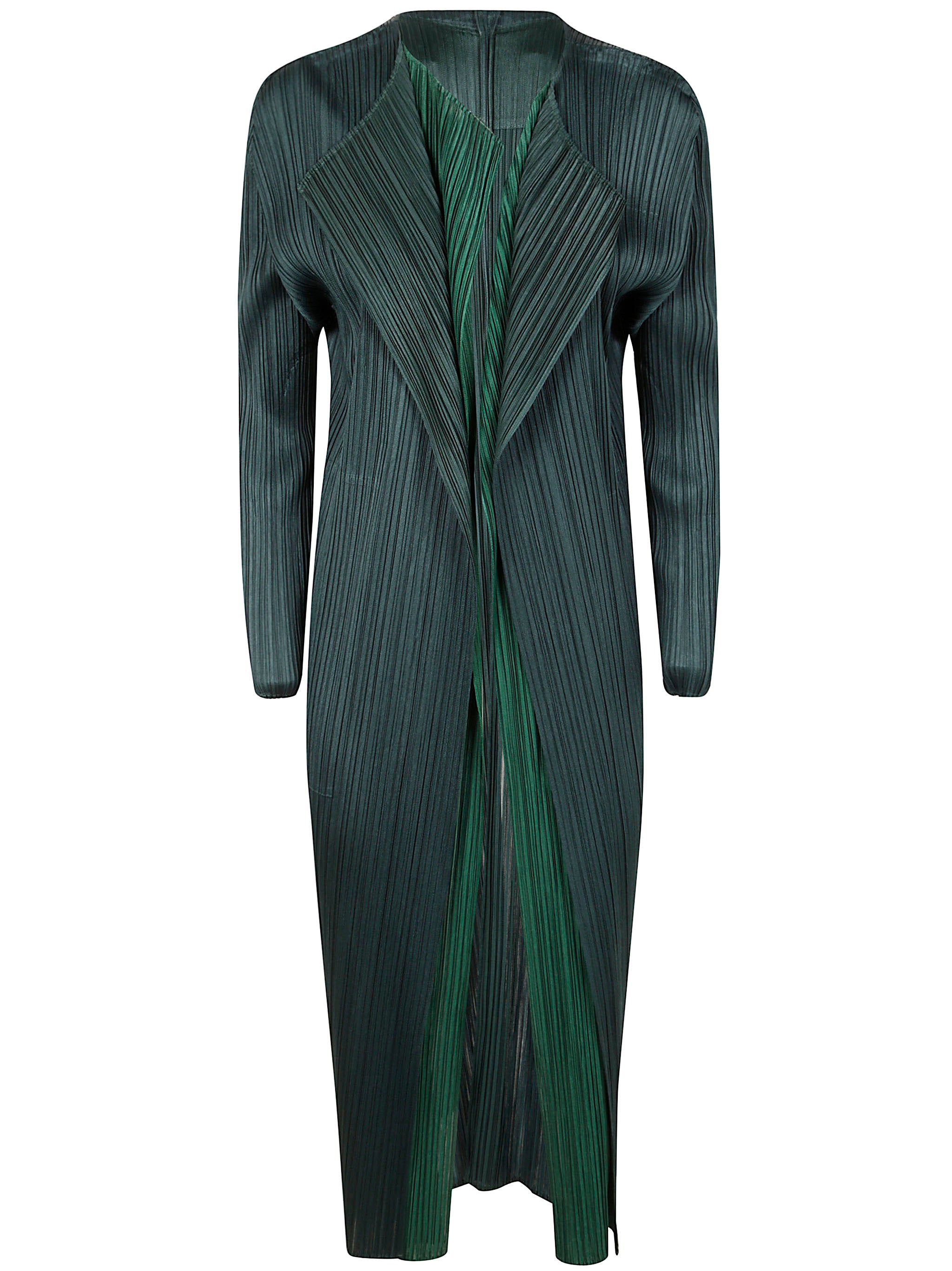 PLEATS PLEASE BY ISSEY MIYAKE Merry Bicolor Long Scarf Cardigan