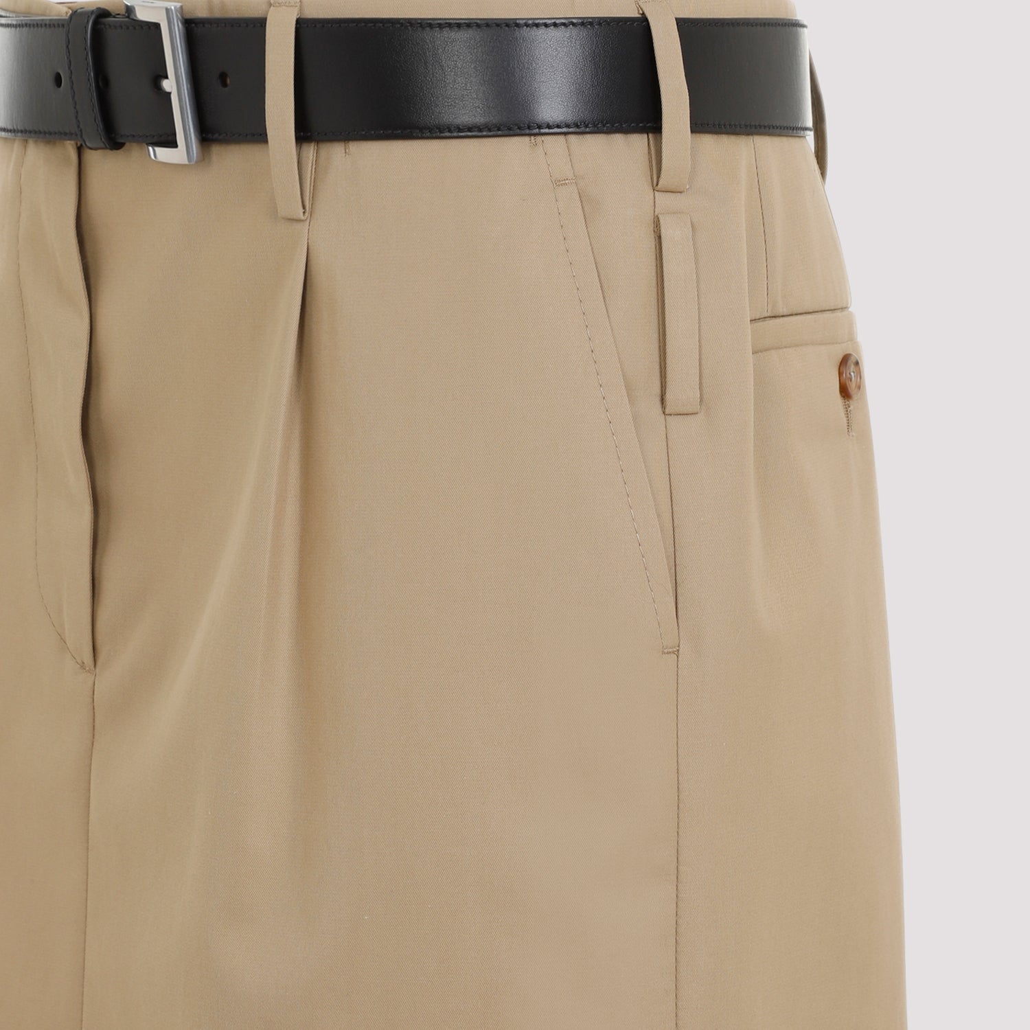 PRADA Stylish Knee-Length Skirt with Leather Belt
