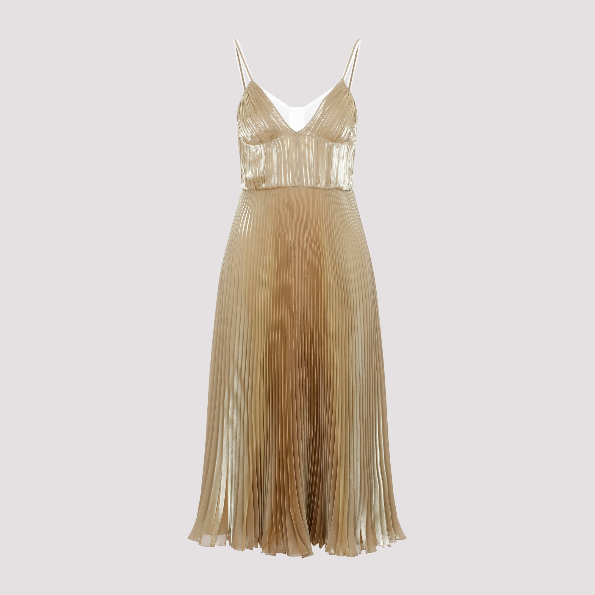 PRADA Mini Spaghetti Strap Pleated Dress