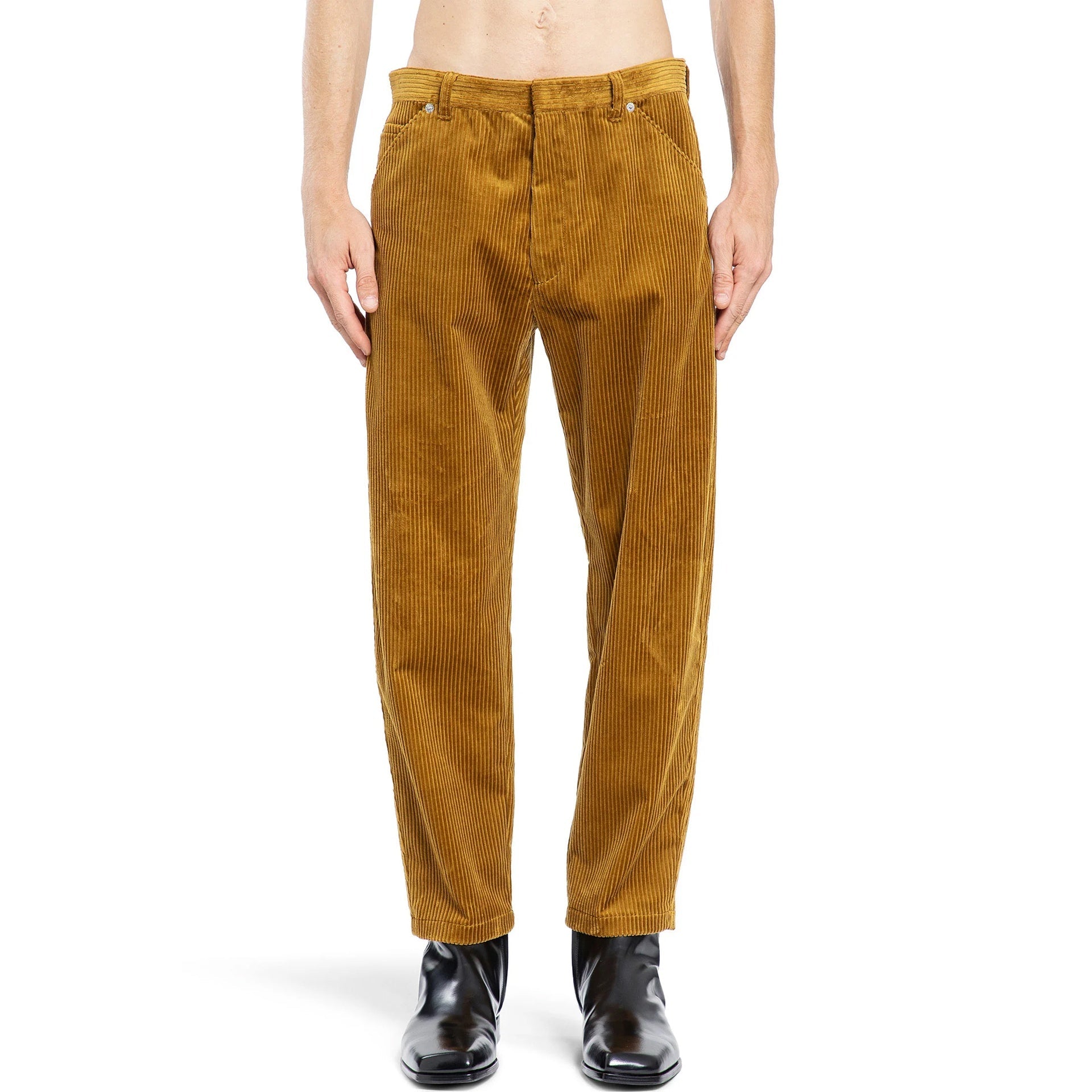 PRADA Luxury Velvet Effect Pinwale Corduroy Trousers - Fall Winter 24/25