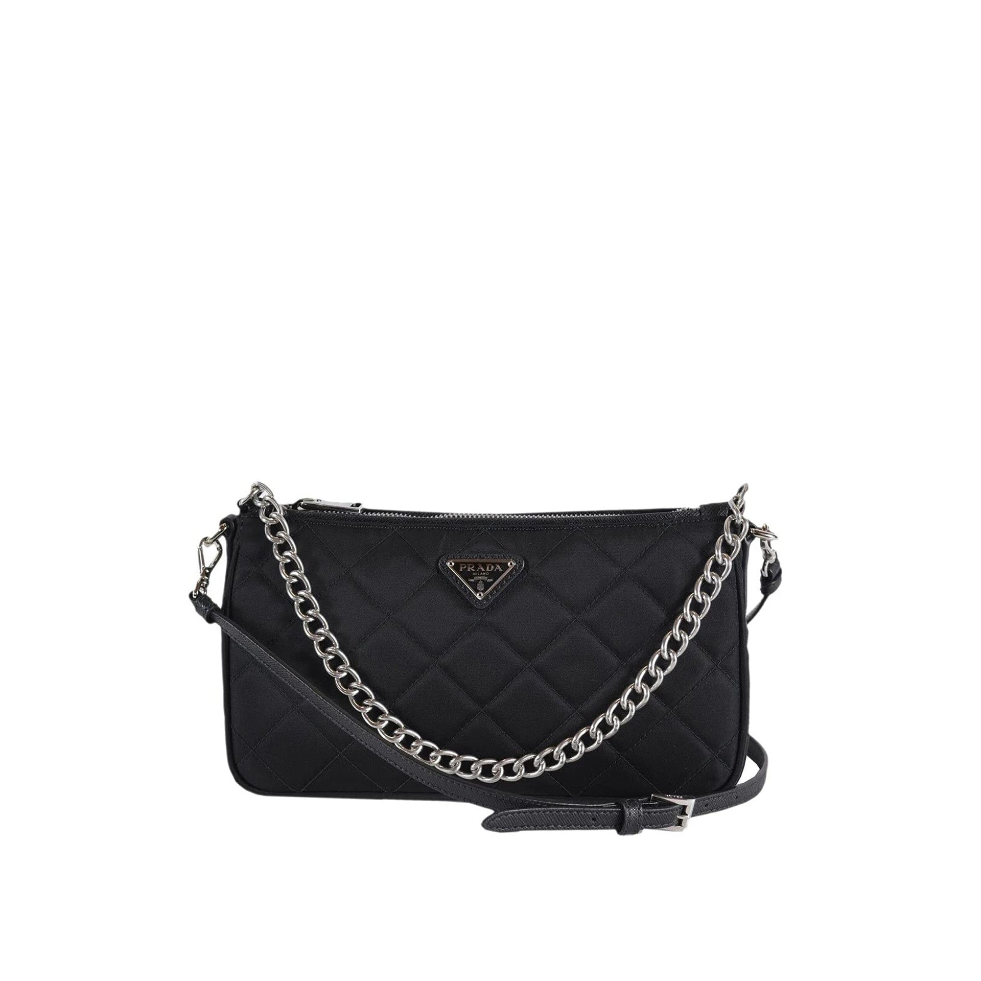 PRADA Quilted Chain Shoulder Handbag 26 x 16 x 6 cm