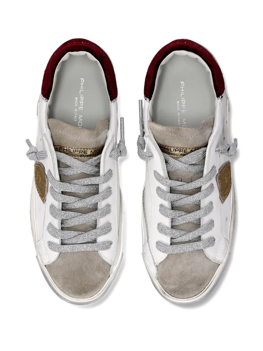 PHILIPPE MODEL PARIS Low-Top Distressed Leather Sneakers for Women