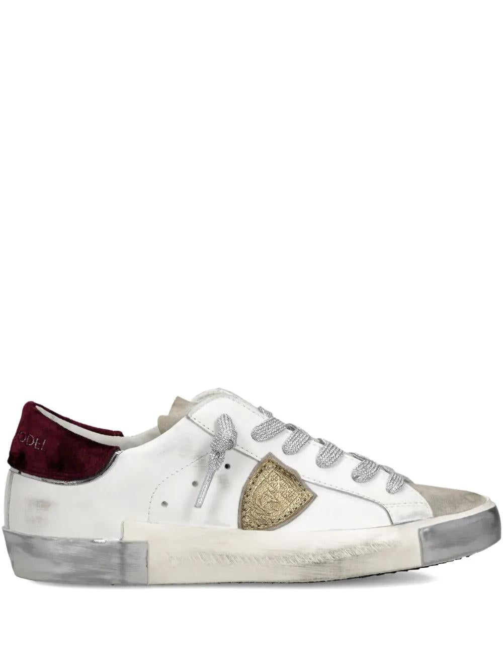 PHILIPPE MODEL PARIS Low-Top Distressed Leather Sneakers for Women