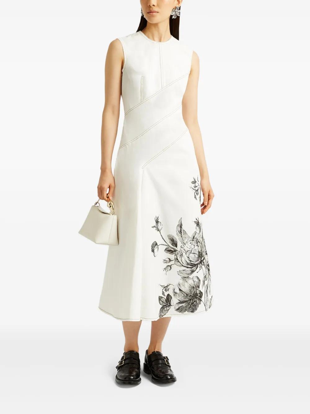 ERDEM Sleeveless Mini Floral Dress
