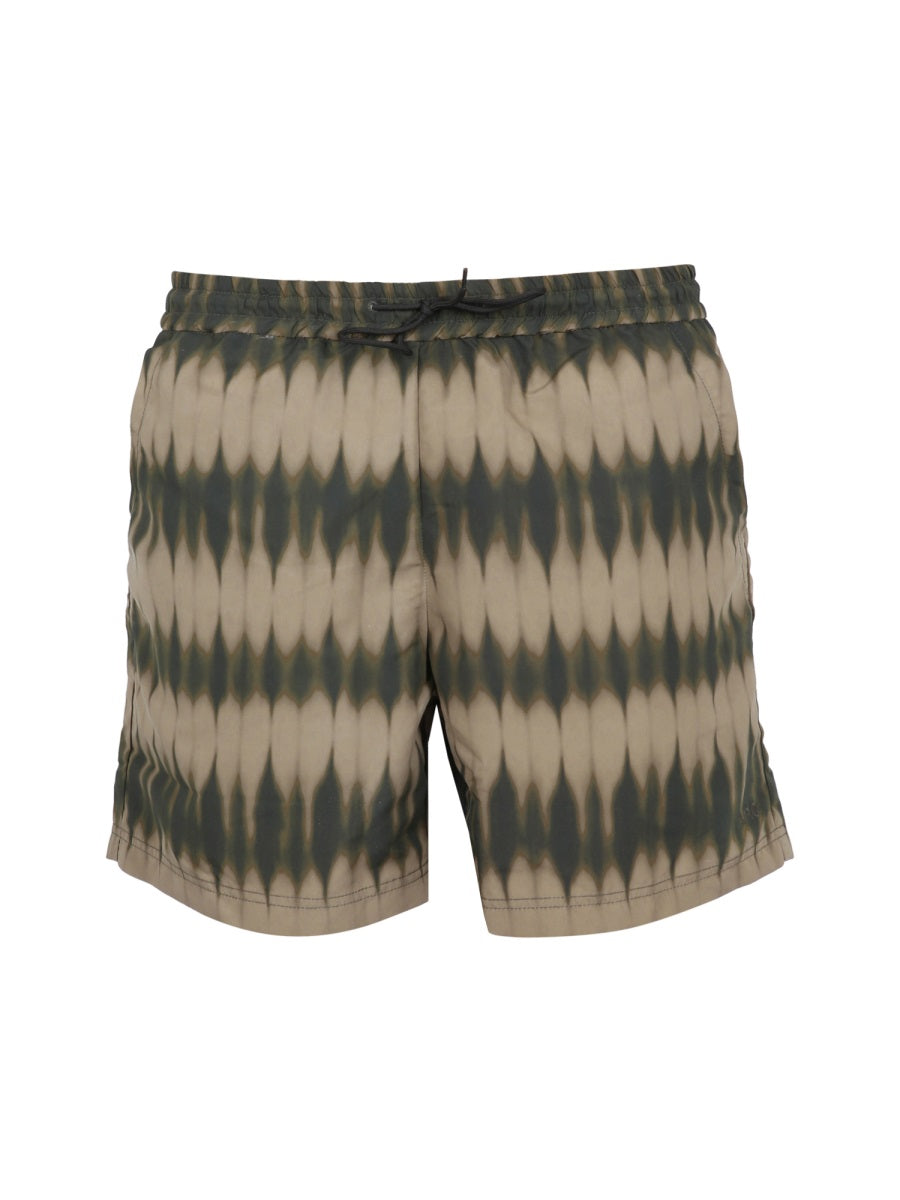 A.P.C. Men's Stylish Printed Swimsuit with Elastic Waistband