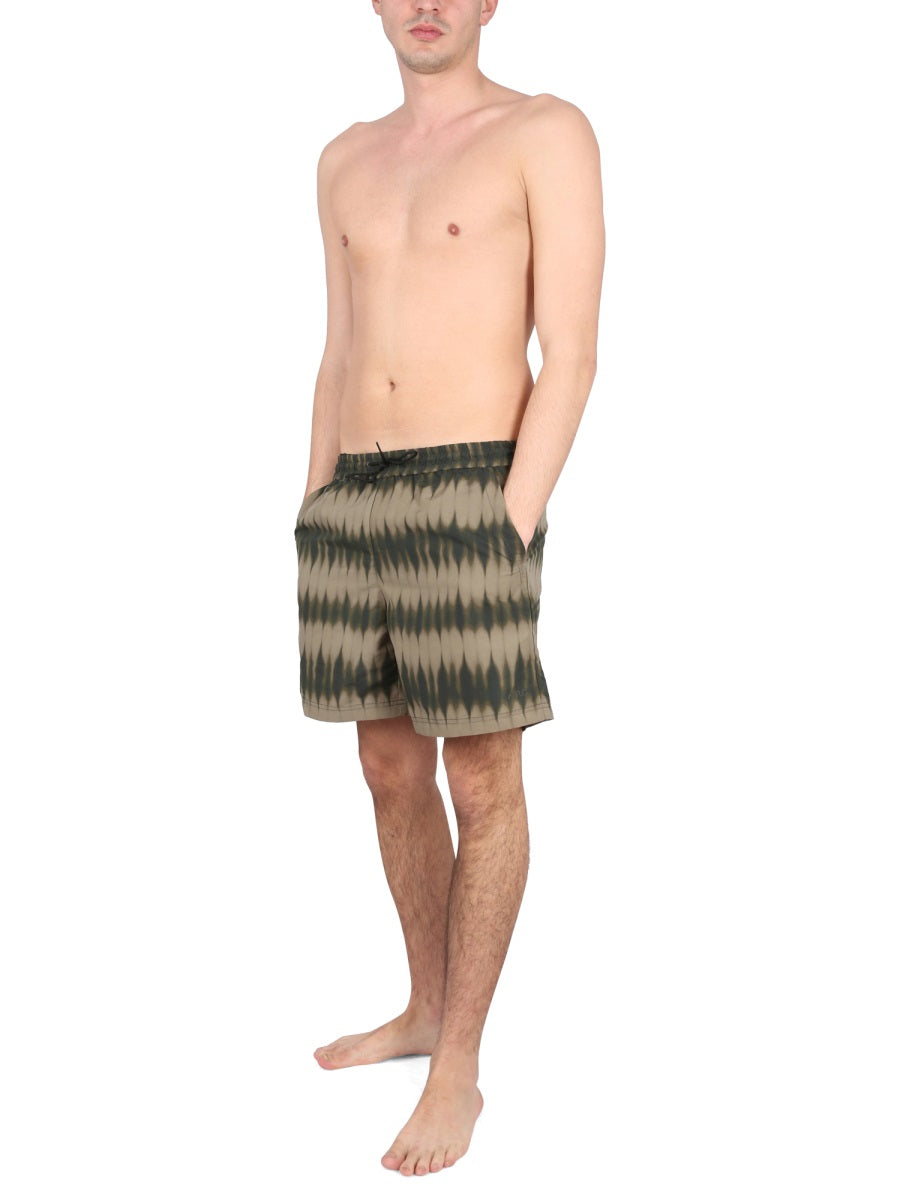 A.P.C. Men's Stylish Printed Swimsuit with Elastic Waistband