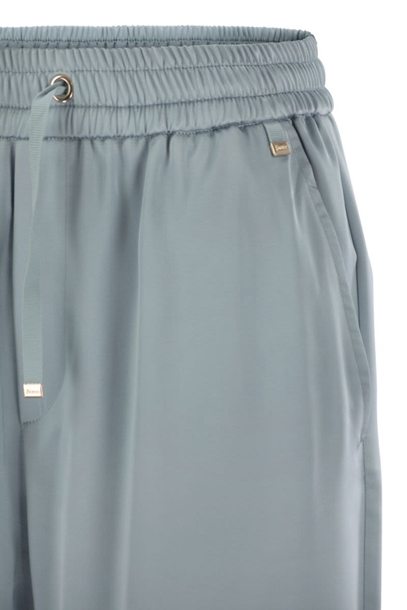 HERNO Elegant Satin Trousers with Elastic Waistband - Regular Fit