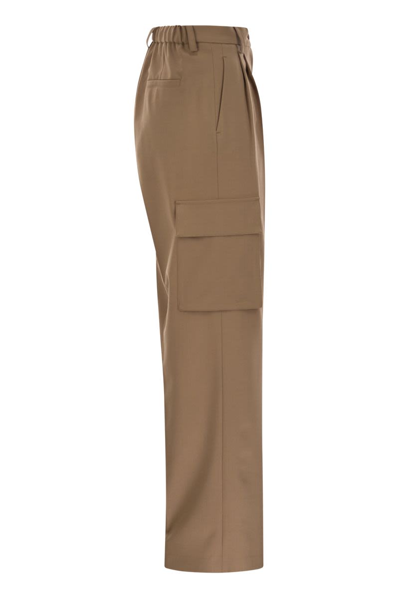 HERNO Wide Leg Wool Blend Cargo Pants