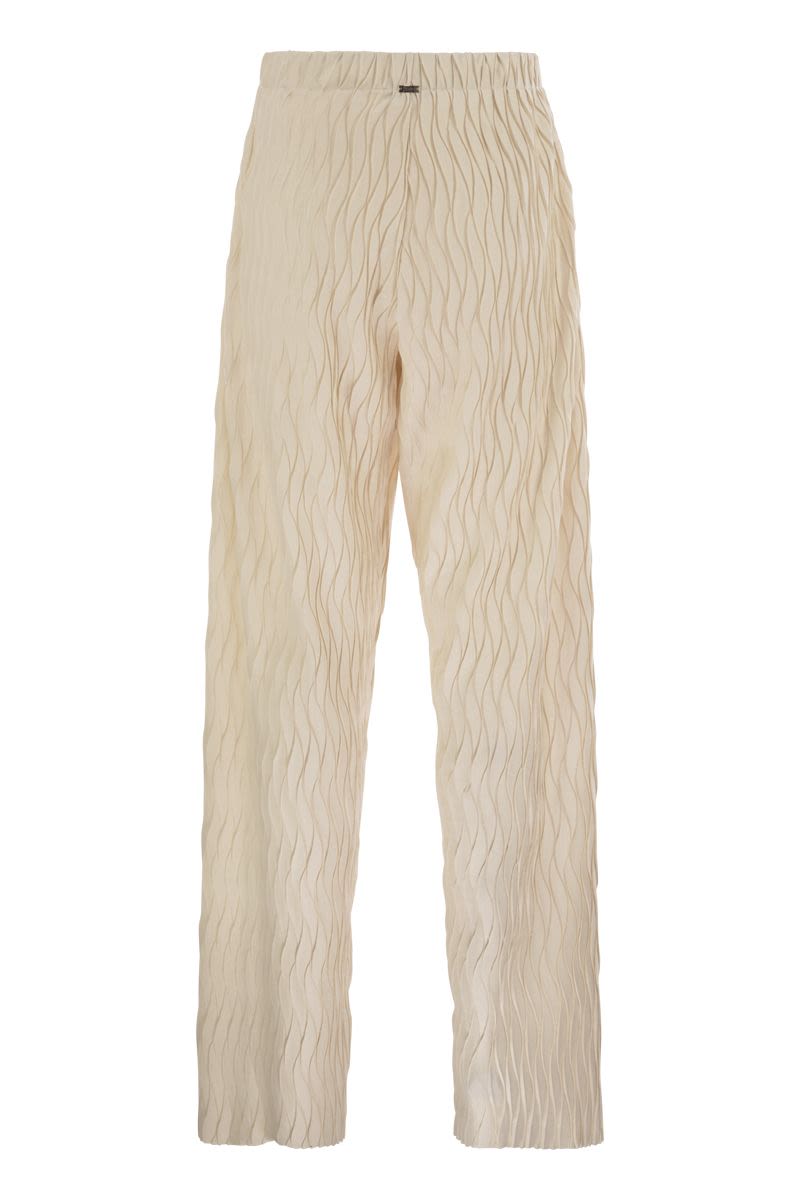 HERNO Crinkled Effect Women's Trousers with Drawstring Waist