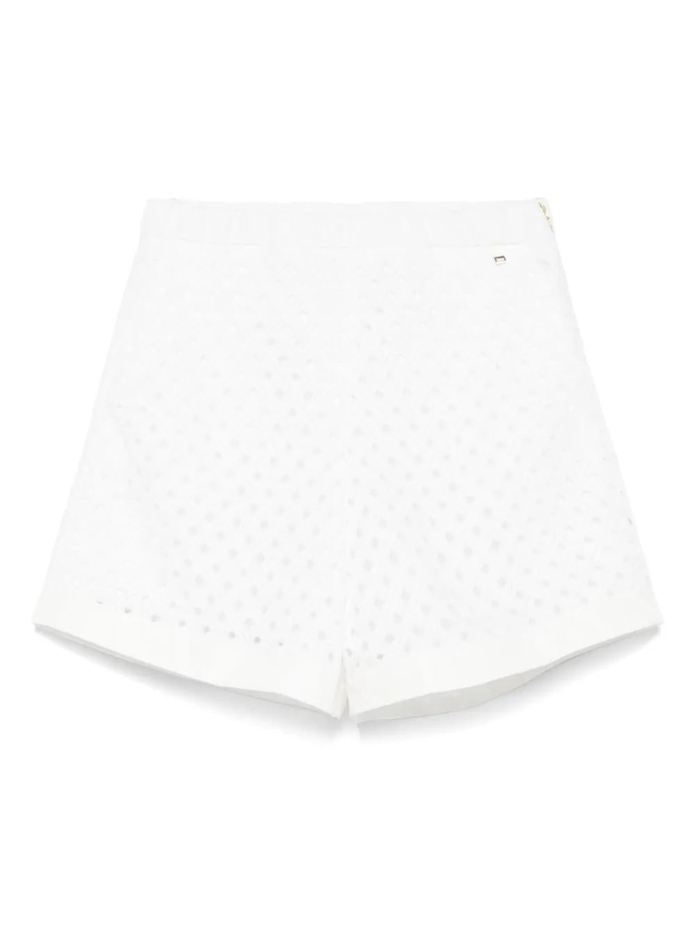 HERNO Perforated Mini Shorts with Geometric Texture