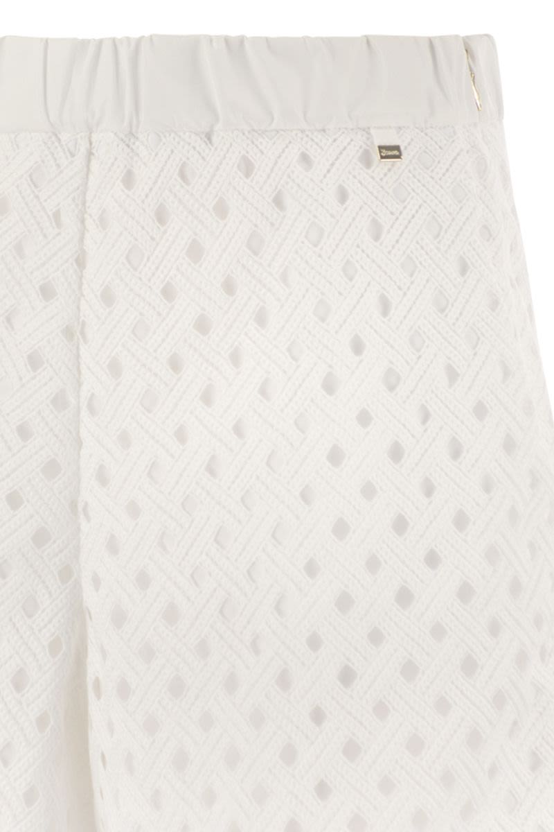 HERNO Perforated Mini Shorts with Geometric Texture