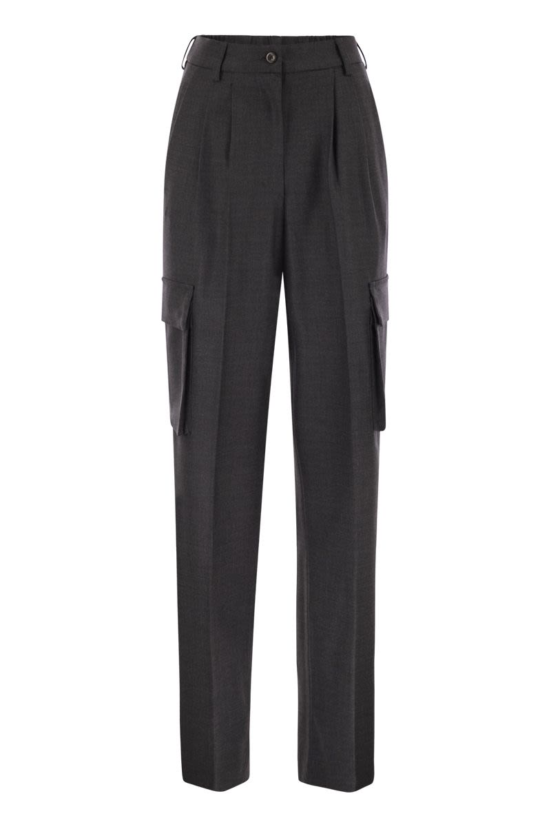 HERNO Chic Wool-Viscose Blend Cargo Trousers