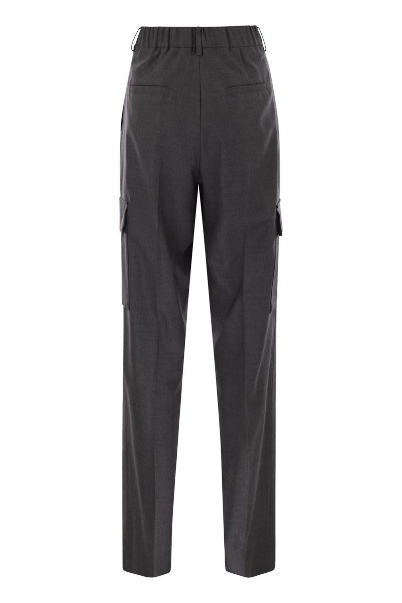 HERNO Chic Wool-Viscose Blend Cargo Trousers