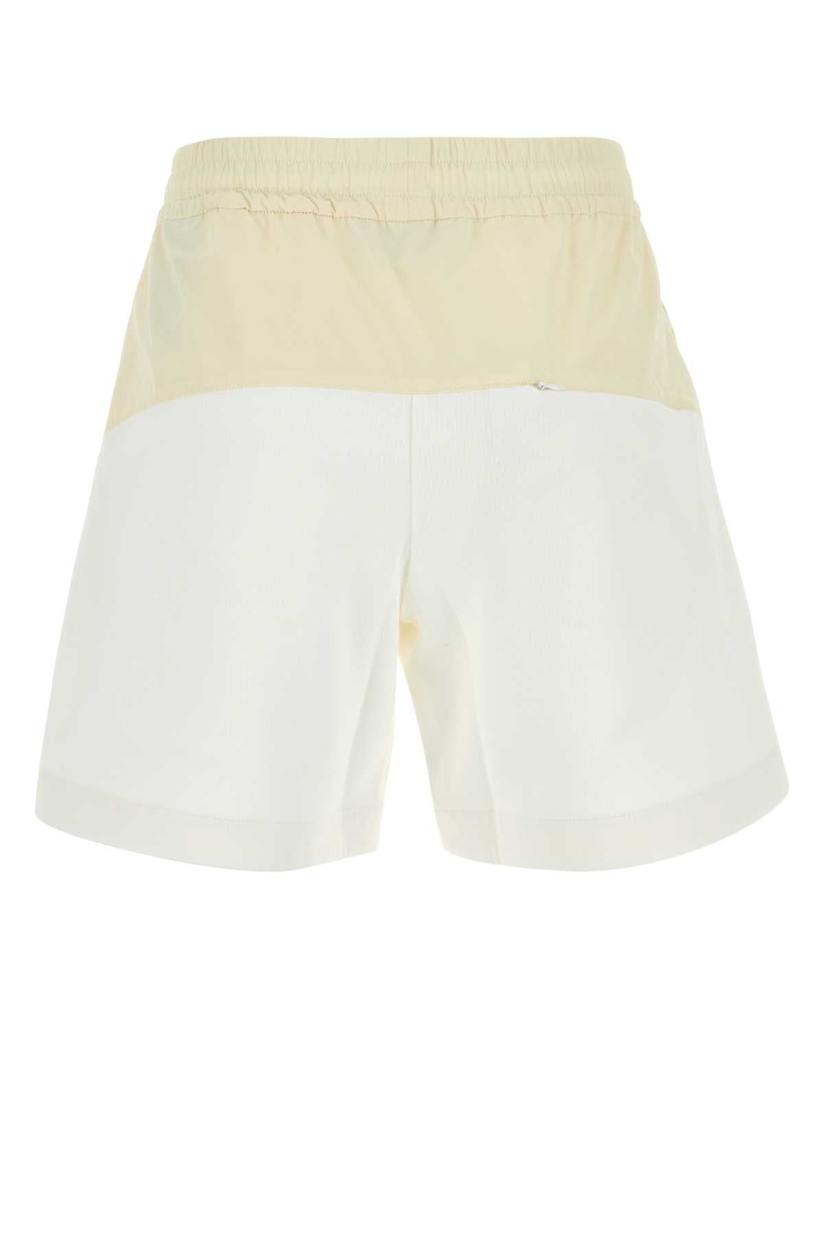 HERNO Two-Tone Stretch Cotton Blend Mini Shorts