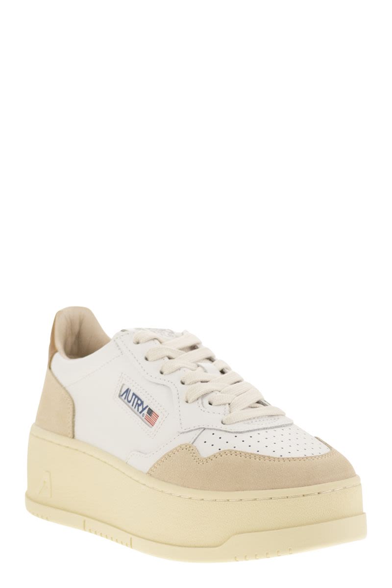 AUTRY Elevated Platform Leather and Suede Trainers
