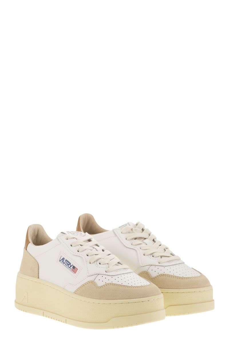AUTRY Elevated Platform Leather and Suede Trainers