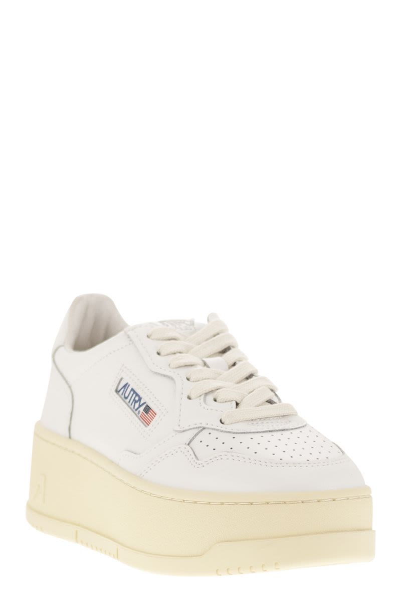 AUTRY Women's Leather Platform Sneakers with Chunky Sole