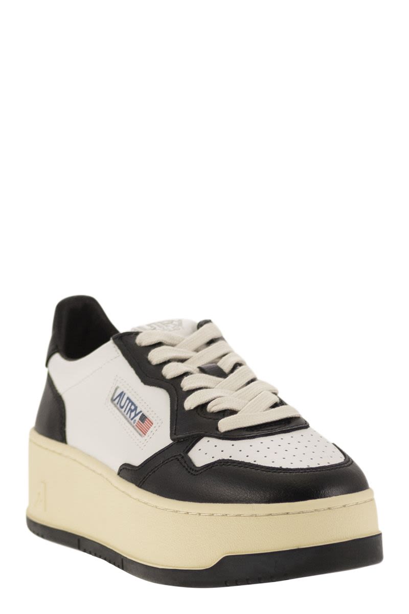 AUTRY Elevated Platform Leather Trainers for Women - Mini Style